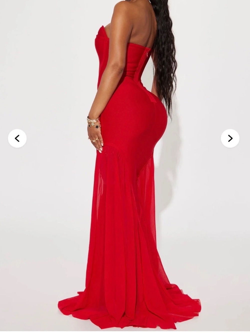 ๐ฅ Gorgeous Red Strapless Corset Mermaid Gown - Picture 3 of 5